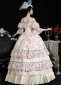 Pink Floral Rococo Lolita Debutante Ball Gown 3