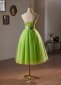 Green Corset Embroidery Party Tulle Dress 3