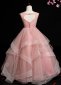 Pink Kids Princess Embroidery Applique Flower Girls Party Dress 3