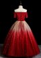 Flower Girl Off Shoulder Velvet Tulle Christmas Party Formal Dress 3