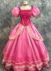 Customized Red Luxury Satin Corset Bodice Princess Dancing Dress Gown Adult Women Cosplay Costume