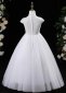White High Neck Girls Tulle Beauty Contest Party Dresses 3