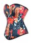 Vintage Floral Printed Cotton Bustier Corset