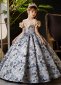 Children Princess Jacquard Off Shoulder Party Dress