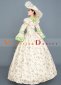 Green Floral Rococo Southern Belle Victorian Dress Reenactment Theater Costume 4