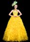 Yellow Halterneck Women Tulle Tutu Dance Dresses 1