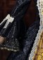 Black Brocade Gold Floral Jacquard Victorian Ball Gown Masquerade Dress 7
