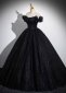 Stunning Black Off The Shoulder Tulle Holiday Party Dress 2