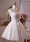 White Sweetheart Mini Ball Gown Bridesmaid Dress