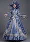 Blue Long Sleeves Lace Satin Party Dress Theater Costume