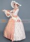Orange Floral Rococo Southern Belle Victorian Dress Reenactment Theater Costume