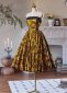 Yellow Off the Shoulder Jacquard Brocade Prom Homecoming Dress 1