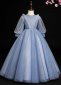 Girls Sequin Prom Gowns Blue