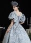 Blue Puff Sleeve Masquerade Ball Dress 3