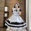 Traditional Black Long Sleeve Maid Dress Japanese Lolita Cosplay Uniform