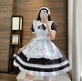 Traditional Black Long Sleeve Maid Dress Japanese Lolita Cosplay Uniform