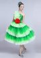 Women One Shoulder Theater Carnival Dance Petal Short Dresses Green