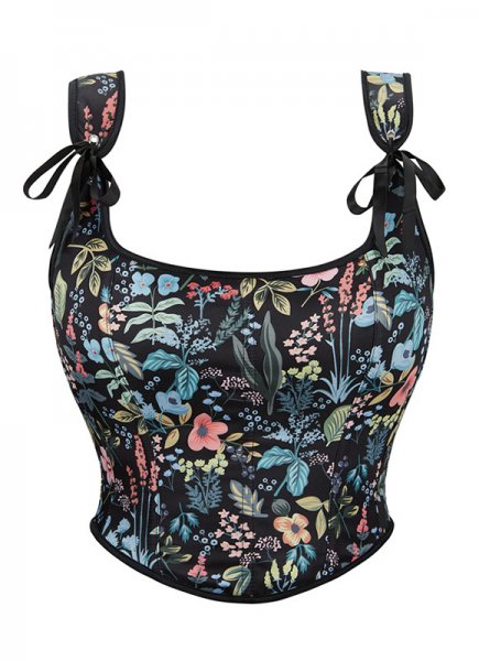 Historically Inspired Printed Overbust Corset Top