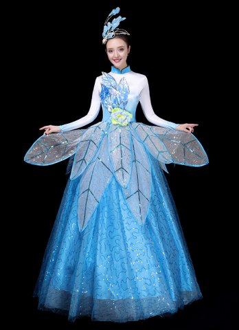 Showgirl Flower Leaf Dresses Holiday Theater Dance Costume