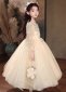 Children White Long Sleeve Sequin Wedding Engagement Formal Dress 4
