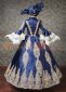 Navy Blue Long Flare Sleeves Lace Embroidered Vintage Rococo Masquerade Ball Gown Dress with Hat 3