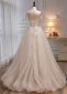 Sparkly Ivory Tulle Spaghetti Strap Appliques Wedding Dress 1