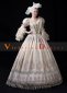 Champagne Long Flare Sleeves Lace Vintage Rococo Masquerade Ball Gown Dress
