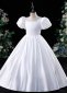 White Girls Satin Wedding Formal Ball Gown