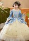 Girls Marie Antoinette Ball Gown Children Victorian Souther Bell Blue Dress 3