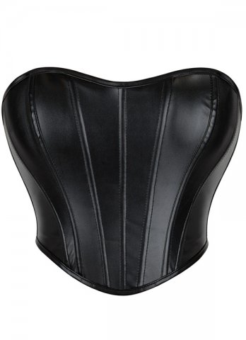 Black PVC Classic Overbust Corset