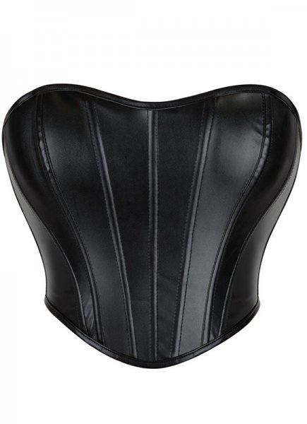Black PVC Classic Overbust Corset