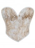 Champagne Brocade Jacquard Overbust Corset Top
