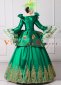 Green Long Flare Sleeves Vintage Lace Embroidered Masquerade Ball Gown Theater Costume 5
