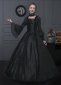 Cheap Renaissance Black Floral Jacquard Victorian Vampire Dress 1