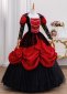 Medieval Vintage Wine Red Lace Halloween Vampire Prom Dress Ball Gown 3