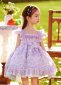 Girl Princess Puff Sleeve Purple Floral Dress 5