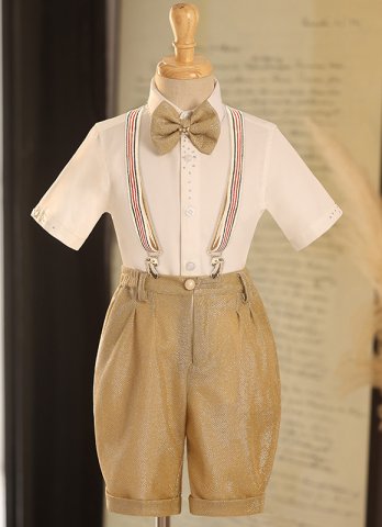 Boys Formal Suspenders Suits Boy Wedding Party Outfit