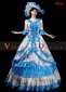 Blue Lace Belle Princess Party Ball Gown Dress with Hat