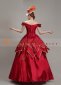 Red Bridesmaid Wedding Party Dress Theater Costume 3