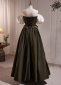 Princess Army Green Off The Shoulder Prom Fromal Dresses 1