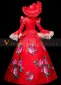 Red Southern Belle Princess Dress Christmas Party Ball Gown Wedding Costume 4