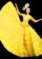 Yellow Sparkling Sequins Super Large Skirt Ball Gown Dance Party Carnival Dress up