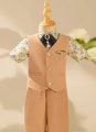 Boys Slim Fit Tuxedo Pants Vest Shirt Set 4 Piece Formal Suits For Party