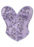 Girls Purple Sweet Embroidery Overbust Corset