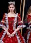 Red Lace Victorian Wedding Birthday Christmas Party Dress Gown 3