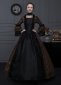 Brown Floral Jacquard Gothic Victorian Dress 1