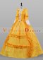 Yellow Floral Renaissance Marie Antoinette Victorian Dress for Women 2