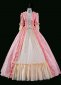Vintage Pink Jacquard Renaissance Fair Colonial Lady Princess Tea Party Garden Floral Marie Antoinette Gown Dress Theater Costume