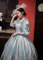 Women Baroque Jacquard Dresses Rococo Floral Blue Party Dresses 3