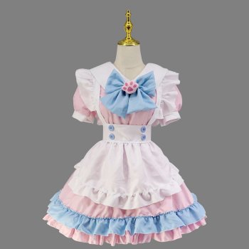 Plus Size Anime Maid Outfit Cosplay Lolita Dresses Kawaii Pink Maid Uniform Housekeeping Halloween Costume For Women